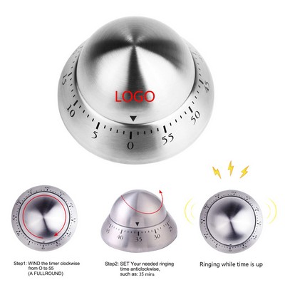 Round Dome Mechanical Countdown Clock Timer Alarm