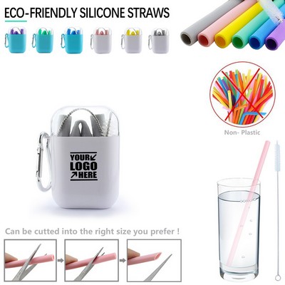 Foldable Silicone Straw w/Carabiner