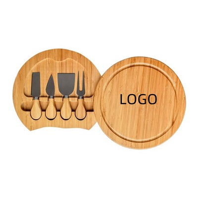 5-Piece Wooden Cheese Board Set - Charcuterie Board And Cheese Tools