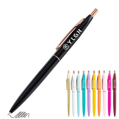 Elegant Click Metal Pen With Clip