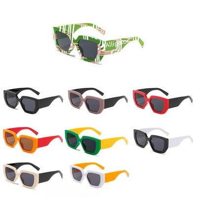 Retro Square Framed Sunglasses - Full Color Imprint