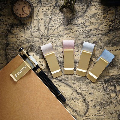 Retro Style Matt Leather Pen Holder Traveler Notebook Pen Loop Brass Clip Soft Leather Money Clip