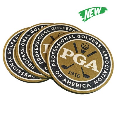 New 4" Round Wooden Coaster (Full Color)