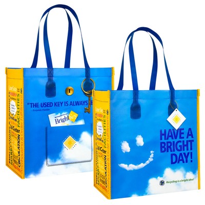 145g Full-Color Printed Laminated RPET Custom Tote Bag (12"x13"x8")