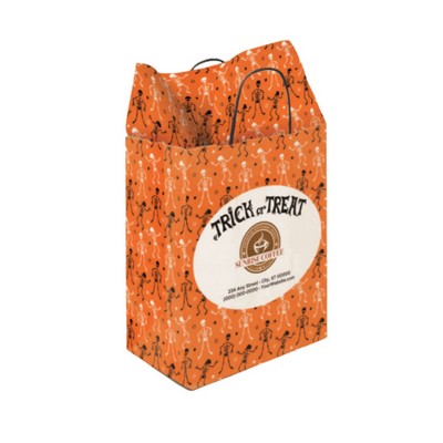 10.25" White Black Handle Shopper with Tissue Paper Bundle