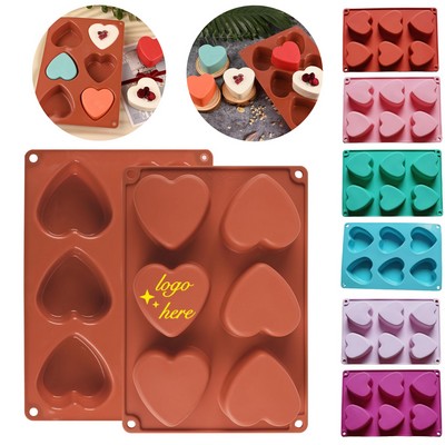 6 Holes Heart Shaped Silicone Mold