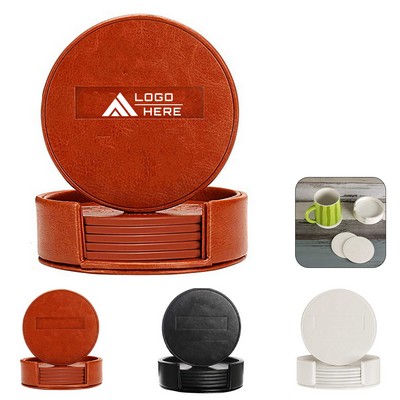 Lightweight Pu Leather Round Coaster