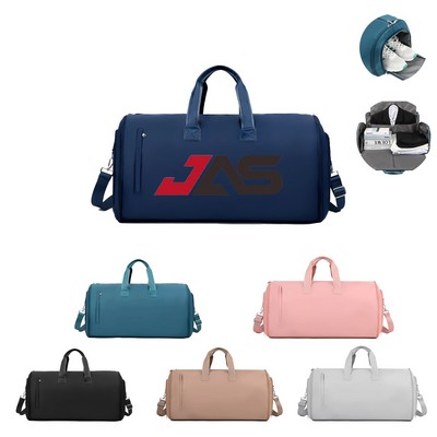 Large-Capacity Fitness & Travel Bag with Dedicated Shoe Compartment