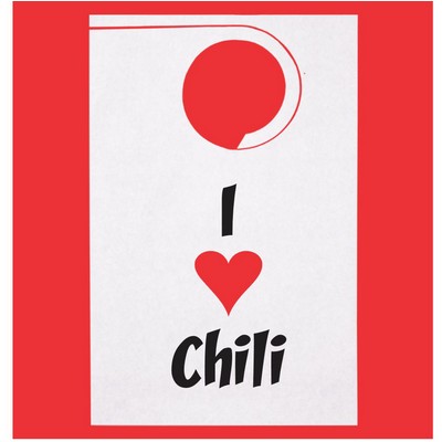 Stock "I Love Chili" Design Poly Backed Paper Bibs w/Ties Minimum 25 bibs