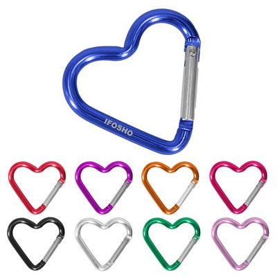 Heart-Shaped Aluminum Alloy Keychain Carabiner Clip for Camping Backpack Hiking and Key Holder Use