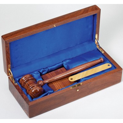 Walnut Finish Gavel Set