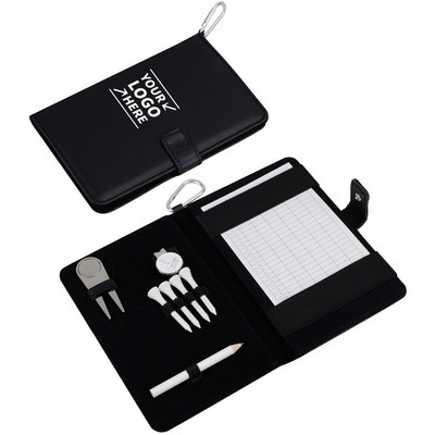 PU Leather Golf Scorecard Holder W/ Accessory