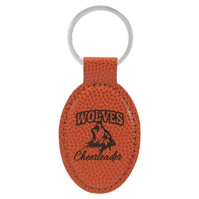 Leatherette Oval Keychain