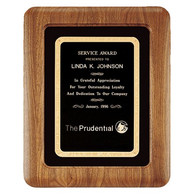 American Walnut Rounded Corner Plaque w/ Velour