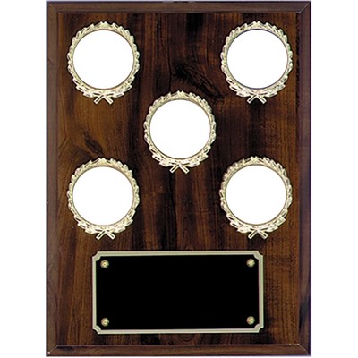 5 logos on Simulated Walnut