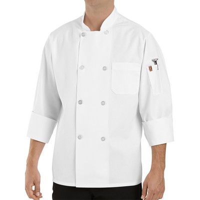 Red Kap Culinary - Unisex Eight Pearl Button Thermometer Pocket 30" Chef Coat