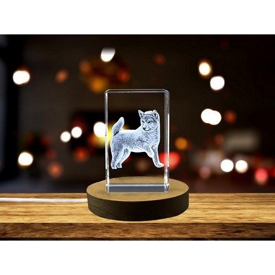 Loyal Spirit Shiba Inu 3D Engraved Crystal Trophy for Dog Lovers