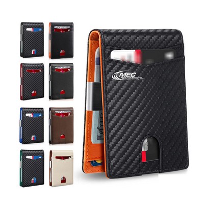 RFID Blocking Slim Wallet With Money Clip