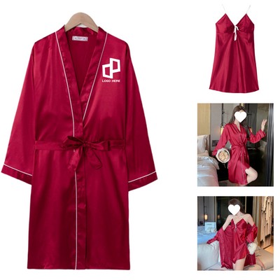 Women'S Summer Satin Robe