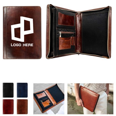 Leather Padfolio W/ Zipper Pocket