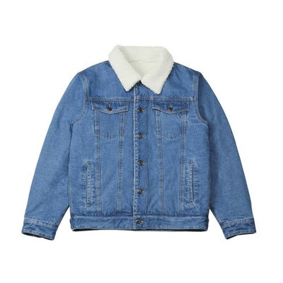 Unisex Sherpa-lined Denim Jacket