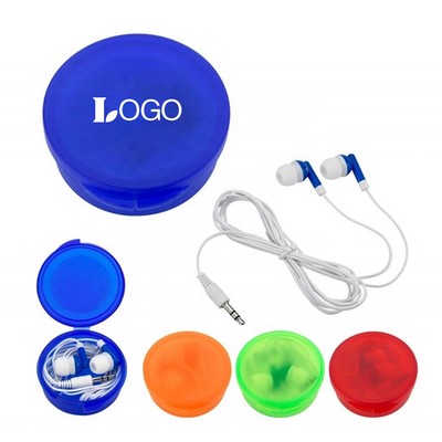 Ear Buds with Round Case