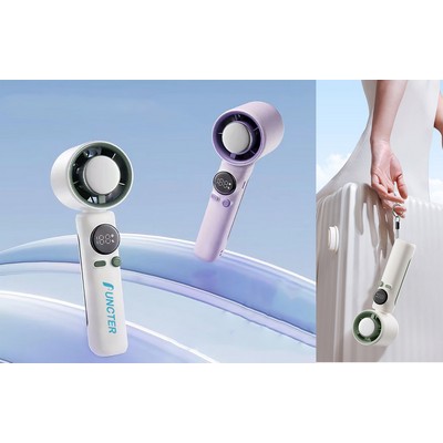 Mini Handheld Fan Freezy Personal Fan Refrigeration Fan W/ 1-100 Stepless Adjusting & Battery Status