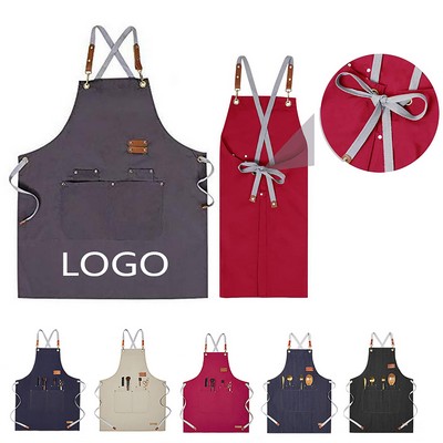 Cotton Canvas Denim Pinafore