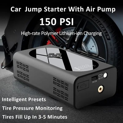 37000mWh Emergency Car Jump Starter with 150PSI Tire Inflator