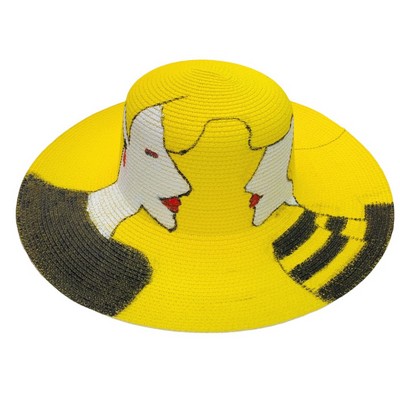 Hand Painted Wide Brim Beach Straw Hat