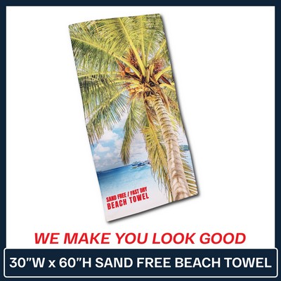 SAND FREE / FAST DRY | Beach Towel - 30"w x 60"h - (Full Color Dye Sublimated) | Decorated in the US