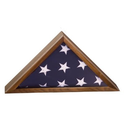 Walnut Piano Finish Flag Display Case, 16 1/4" x 8 1/4"
