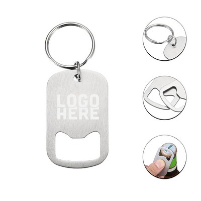 Stainless Steel Bottle Opener Key Tag