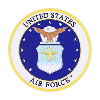 4" Round Colored United States Air Force Shield w/ Aluminum Metal Magnetic Medallion Decal Disc