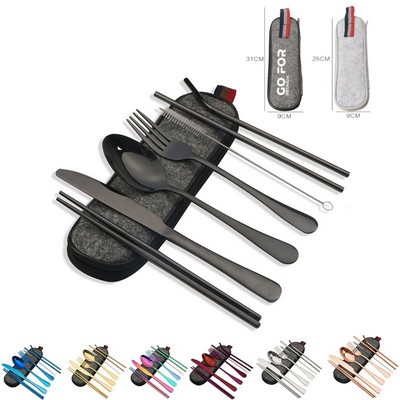Portable Stainless Steel Camping Flatware Set