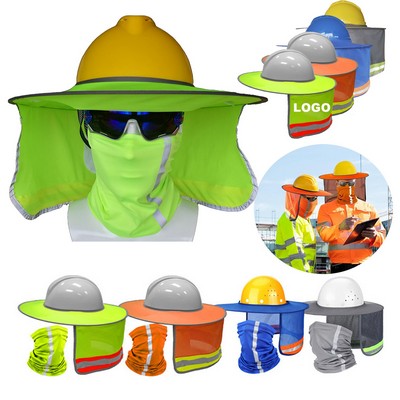 High Visibility Hard Hat Sun Shield With Reflective Strip