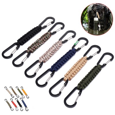 Heavy Duty Paracord Keychain with 2 Carabiner Clip