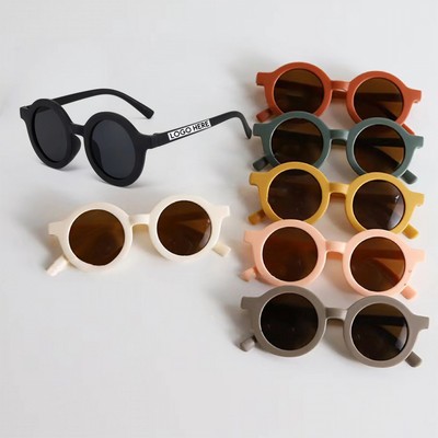Logo Custom Toddler Kids Baby Round Fashion Sunglasses- Uv400 Protective Lenses