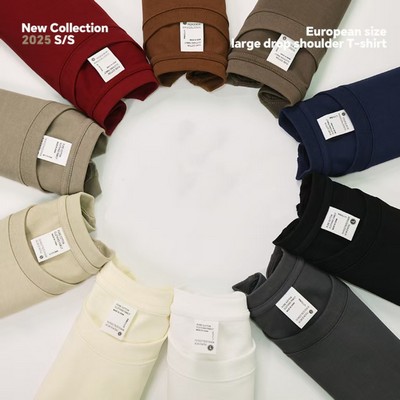 320G Heavyweight Drop Shoulder Combed Cotton T-Shirt
