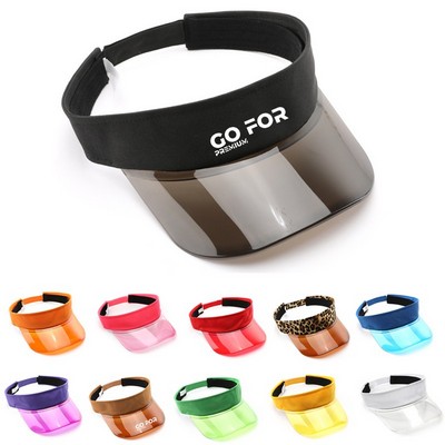 Clear Colored Plastic Sun Visors Hat