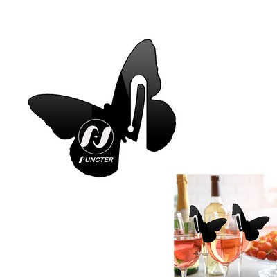 #1 Butterfly Acrylic Drink Marker Wine Glass Recognizer Name Marker