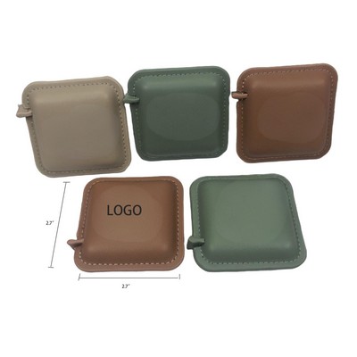Vintage Mini Square PU Leather Tape Measure