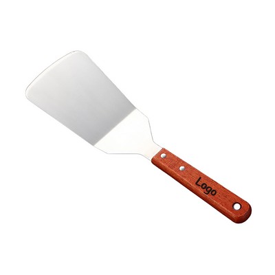 Stainless Steel Turner Spatula - Professional Grade Kitchen Utensil with Wood Handle