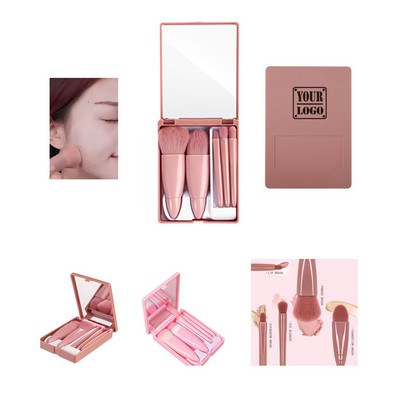 Cosmetic Brushes Kit With Mirror