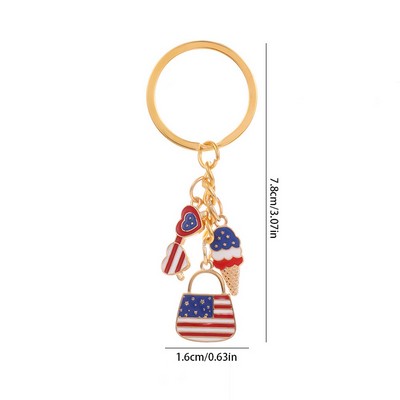 Patriotic Independence Day Keychain