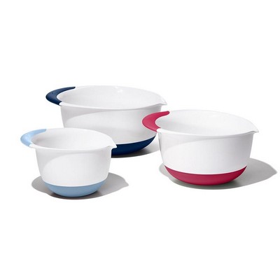 OXO Good Grips 3Pc Mixing Bowl Set W/ Colored Handles