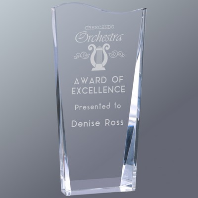 Self-Standing Crystal Facet Wave, Large (3-7/8"x 7-3/4"H)