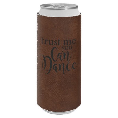 Dark Brown Leatherette Slim Beverage Holder