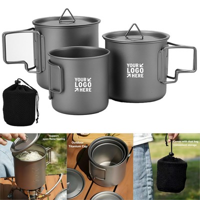 Pure Titanium Collapsible Cup Set for Outdoor Adventures