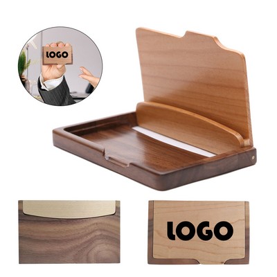 Rectangle Wooden Business Card Holder Box MOQ50PCS